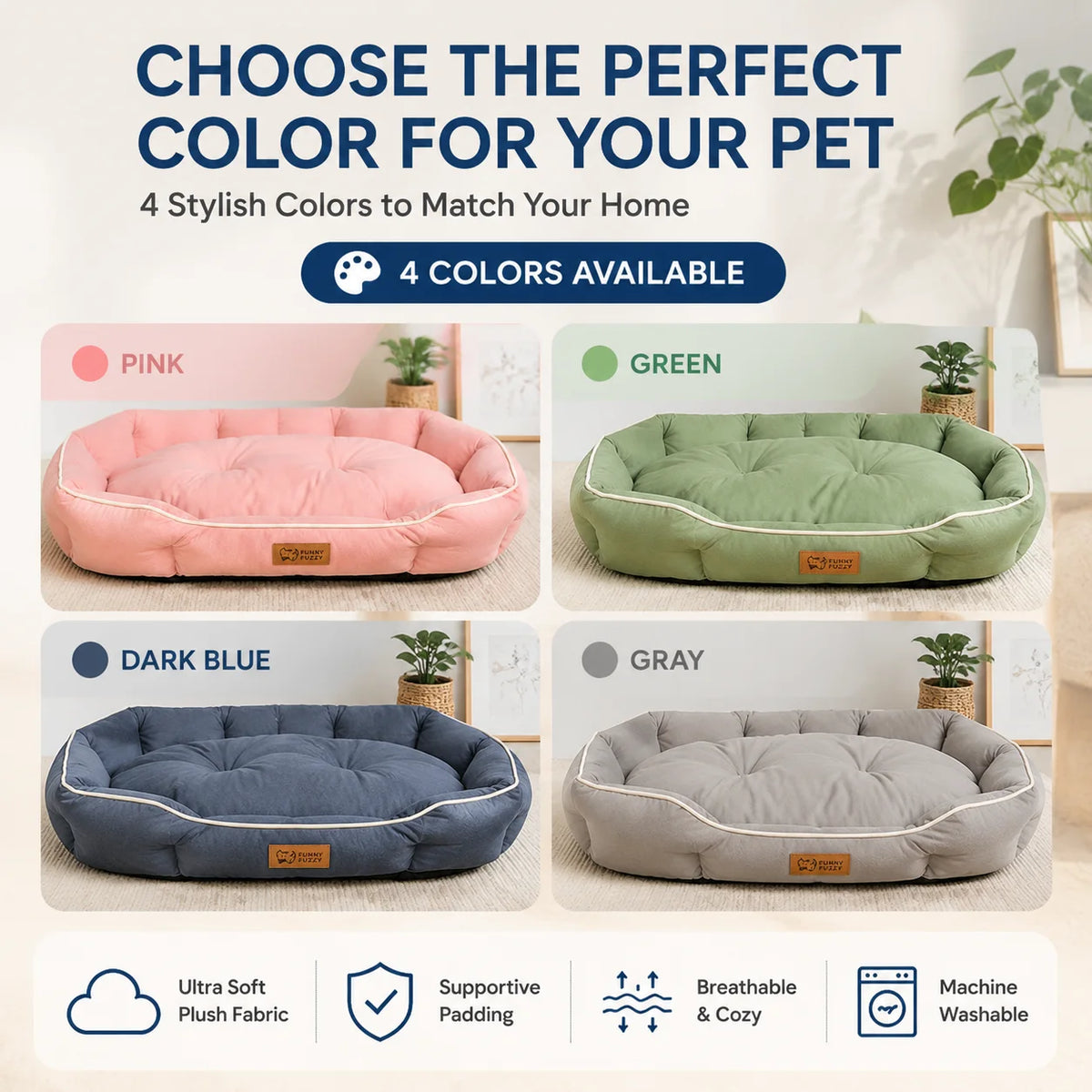 Plush donut dog bed with raised edges – photo 4