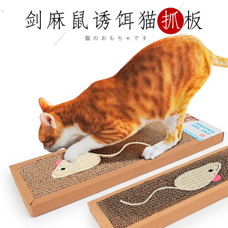 Cat on an oval corrugated cardboard scratcher – photo 5