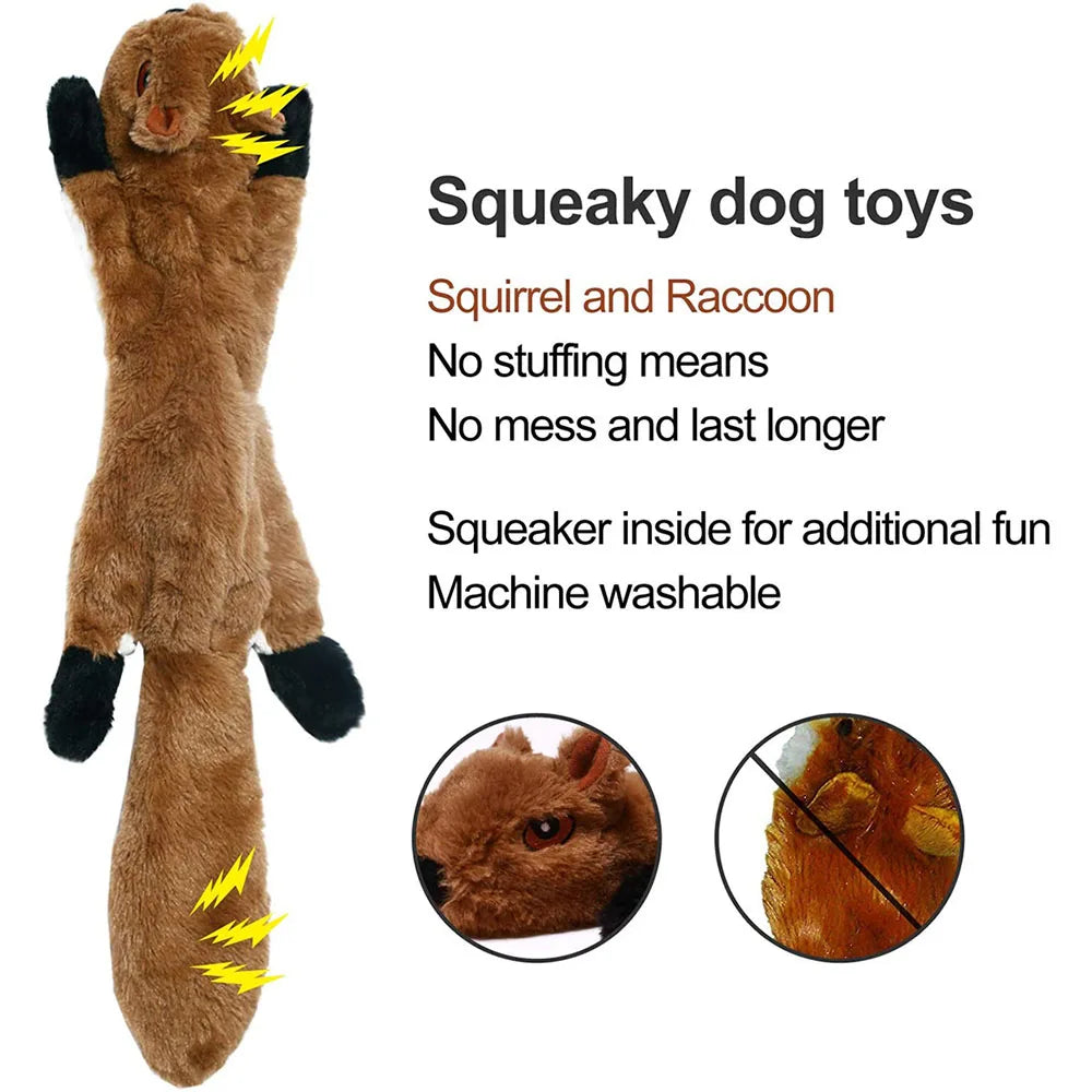 Stuffing-free plush animal squeaky dog toys – photo 2