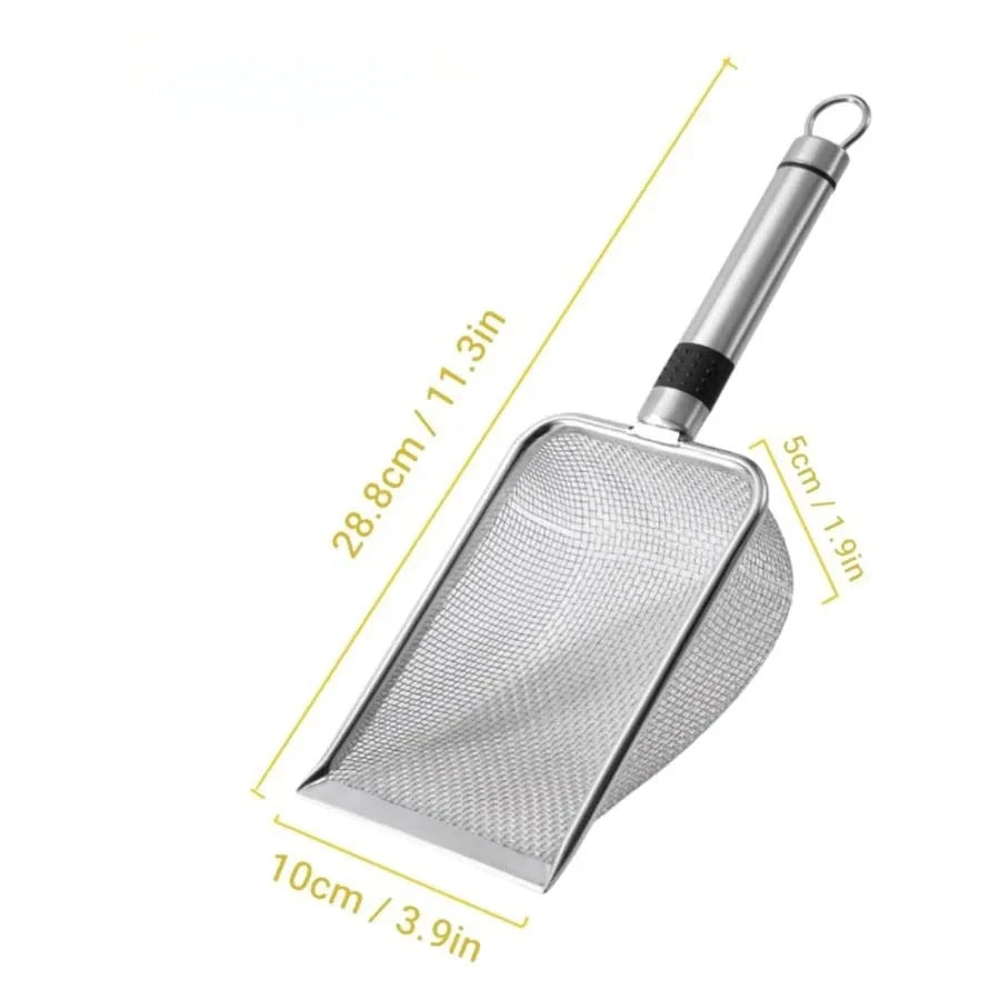Stainless steel cat litter scoop with ergonomic handle – photo 5