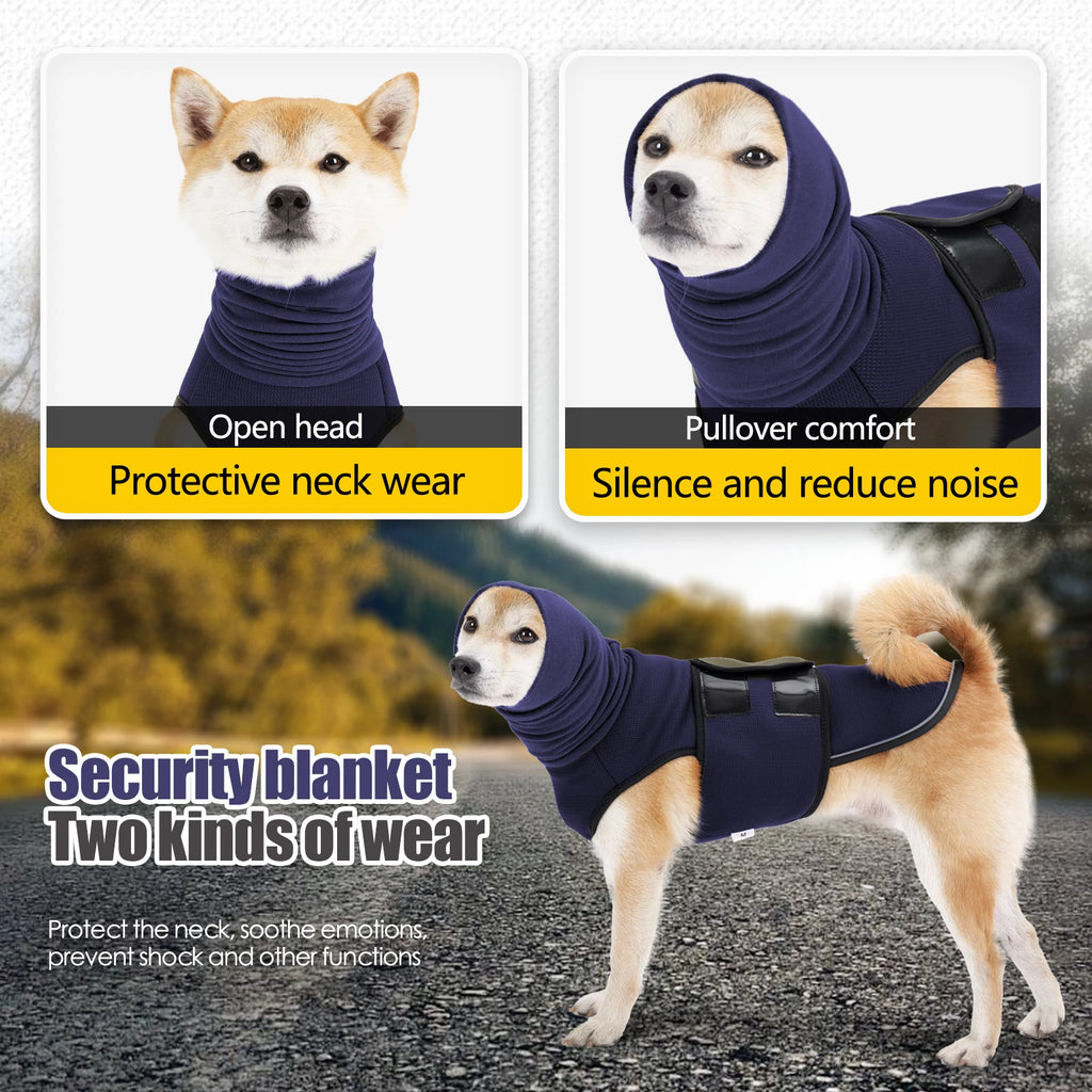 Dog wearing a snug wrap vest with neck warmer – photo 3