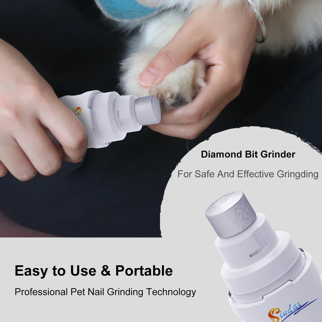 White rechargeable pet nail grinder for dogs and cats – photo 10