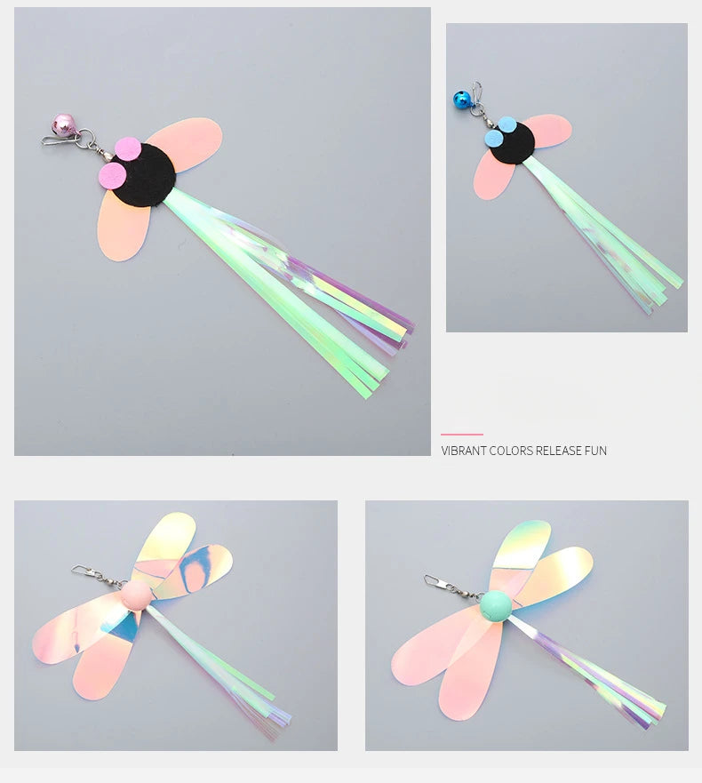 Assorted feather and plush cat teaser wand replacement heads – photo 11