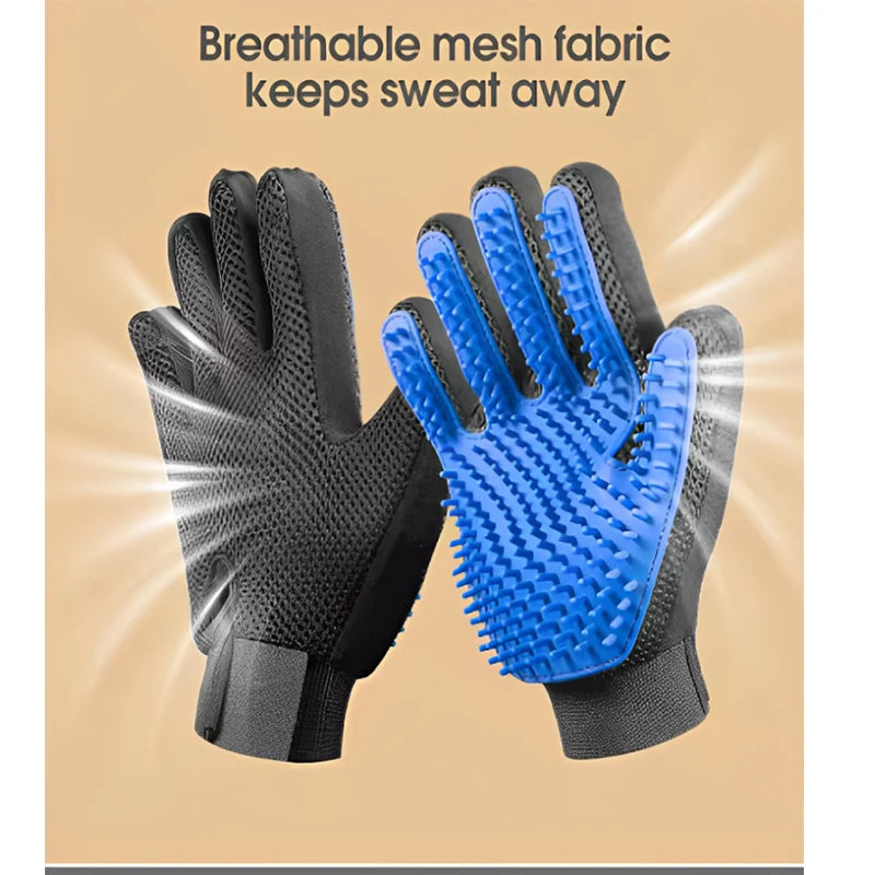 Silicone pet grooming glove for cats and dogs – photo 4