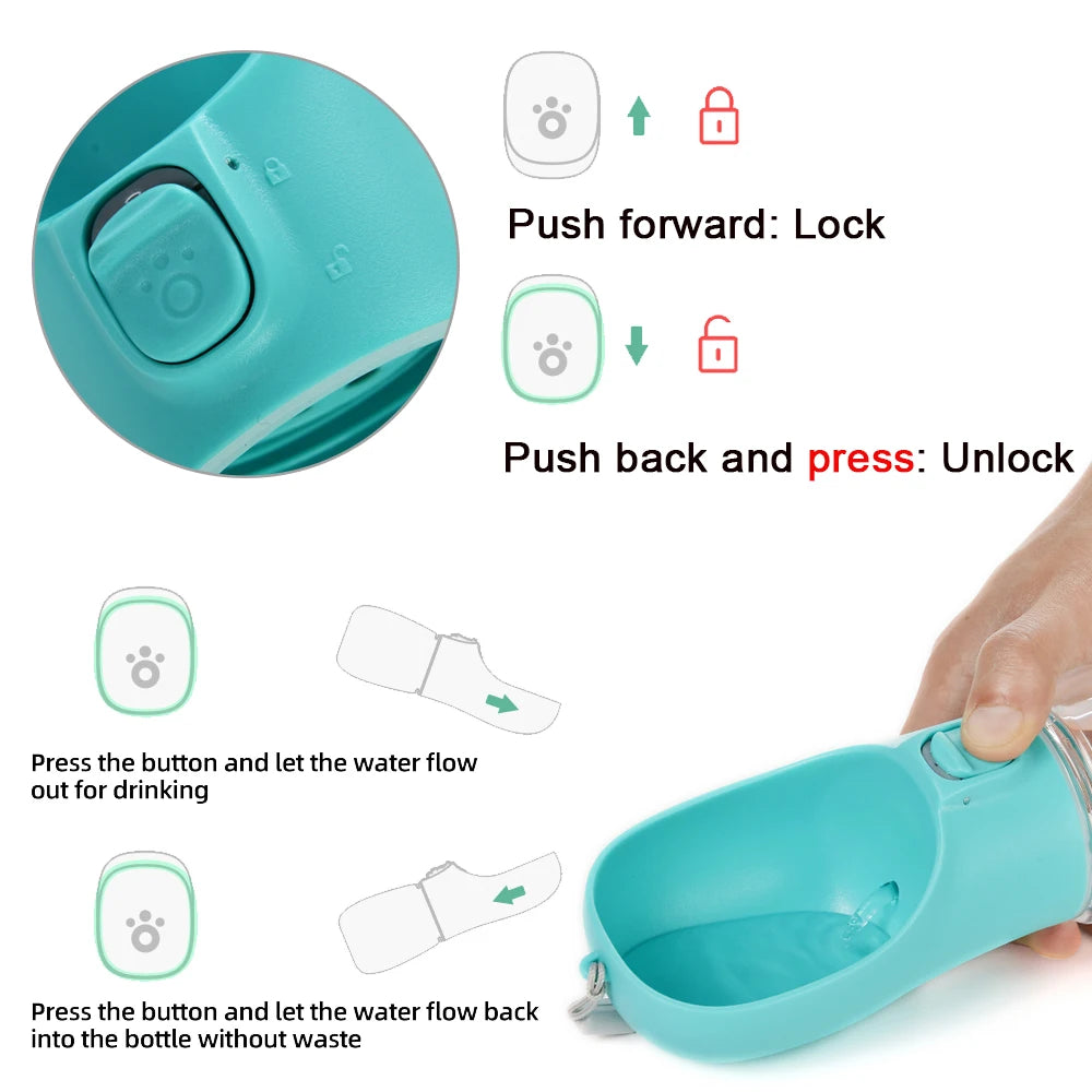 Portable dog water bottle with built-in drinking bowl – photo 12