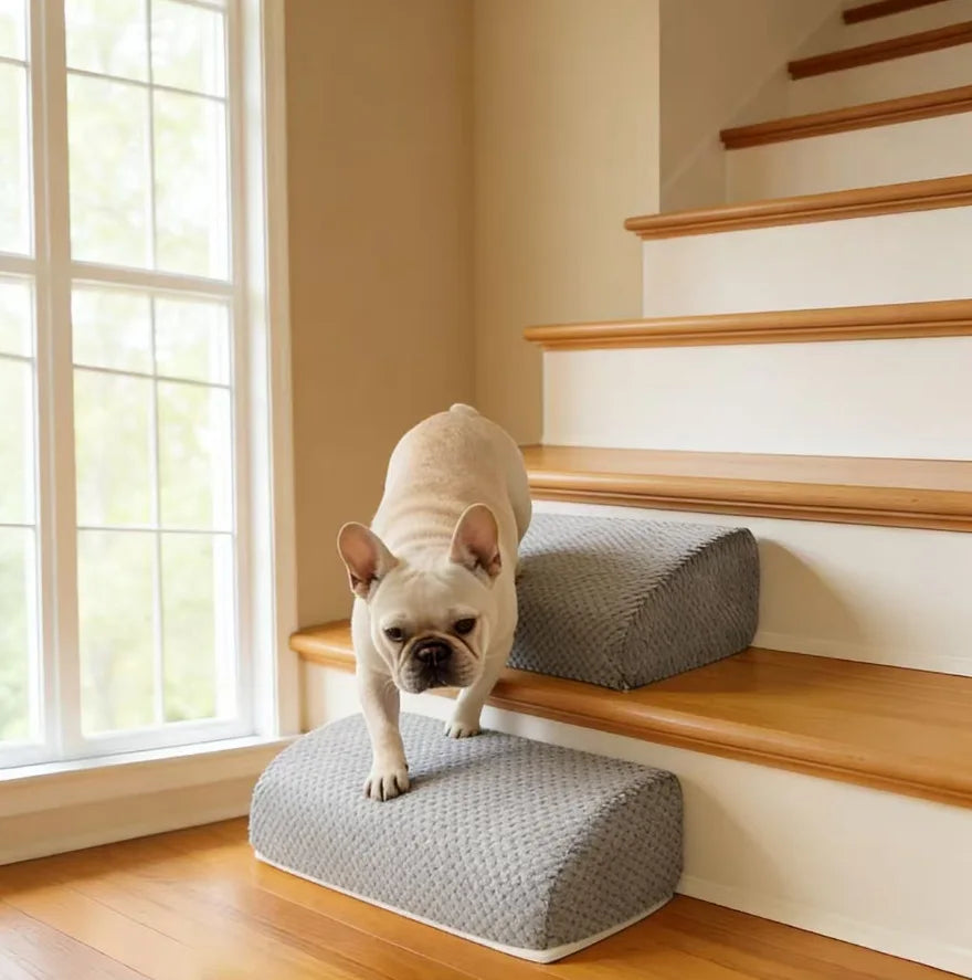 Foam pet stairs beside a sofa – photo 9