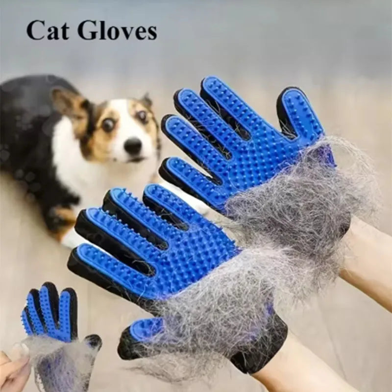 Silicone pet grooming glove for cats and dogs – photo 7