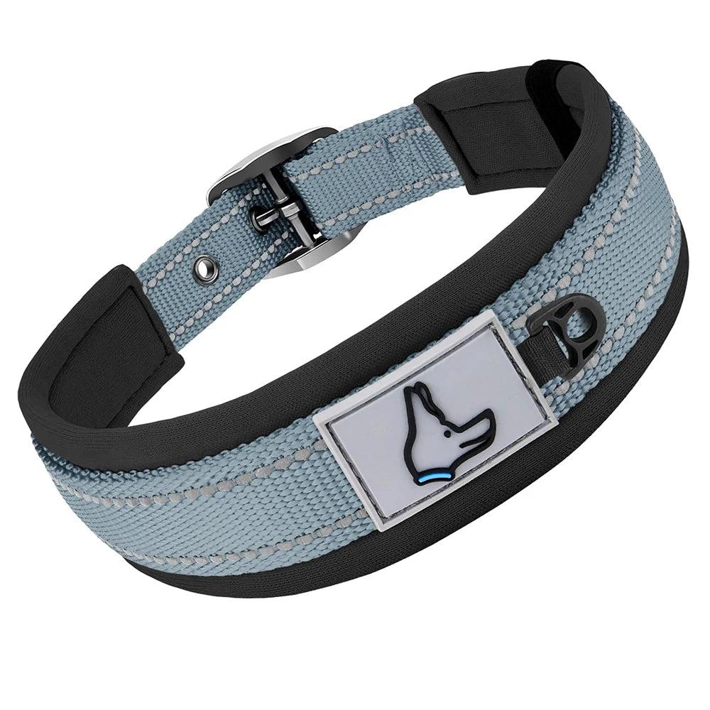 Padded Reflective Dog Collar with Neoprene Lining