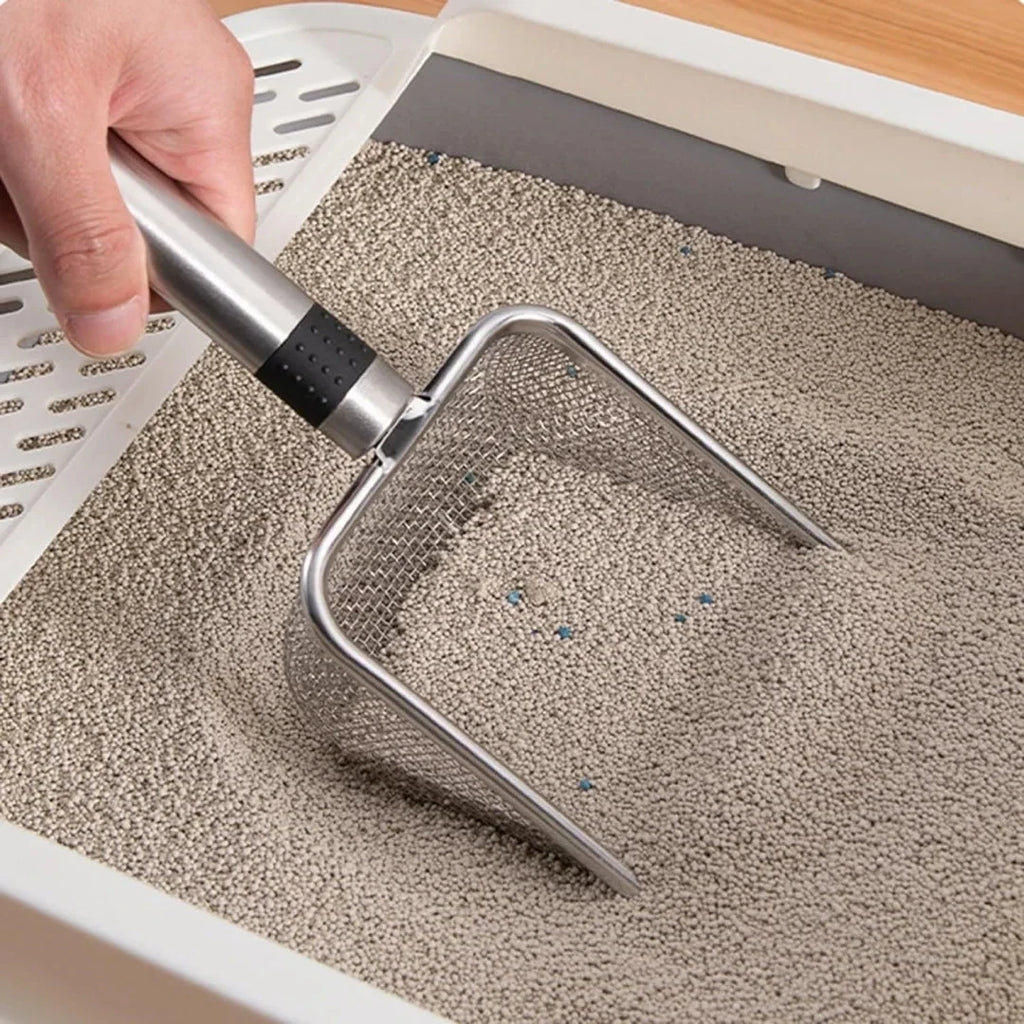 Stainless steel cat litter scoop with ergonomic handle – photo 2