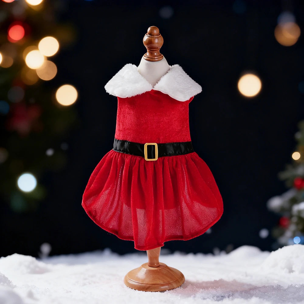 Santa Christmas Dress for Cats & Small Dogs