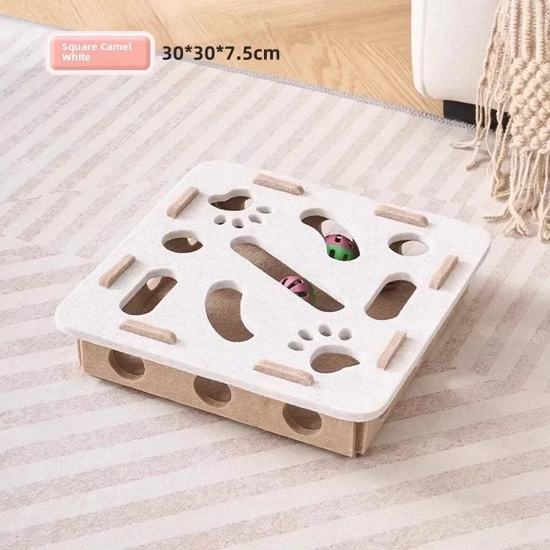 Felt Cat Puzzle Box with Play Ball
