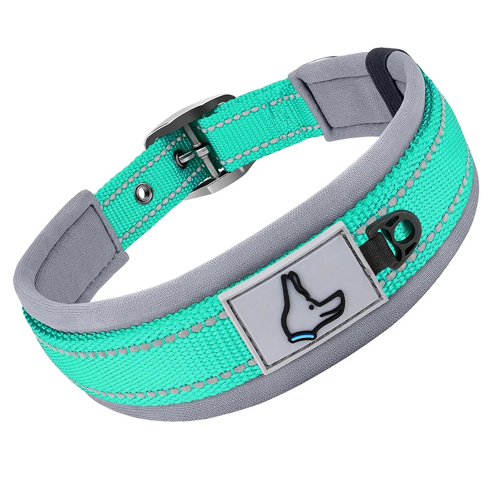 Padded Reflective Dog Collar with Neoprene Lining