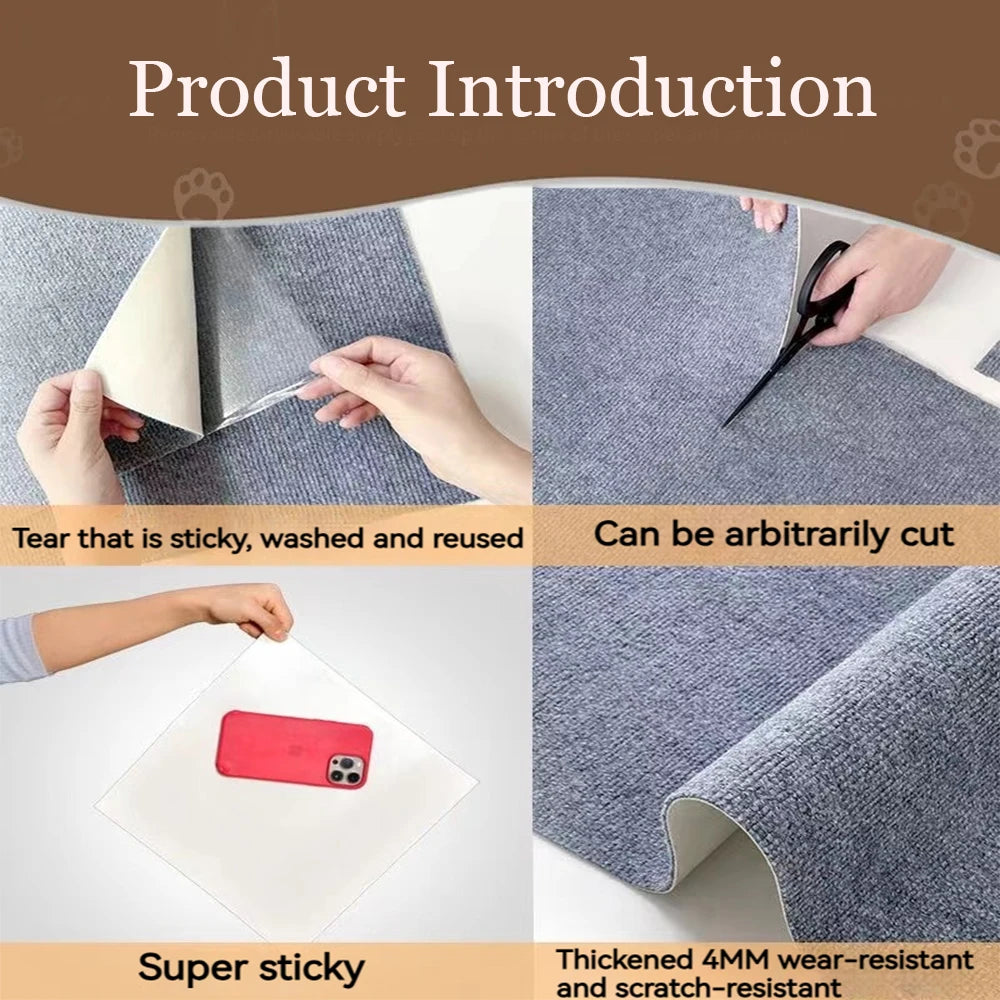 Self-adhesive cat scratching mat on a sofa corner – photo 5
