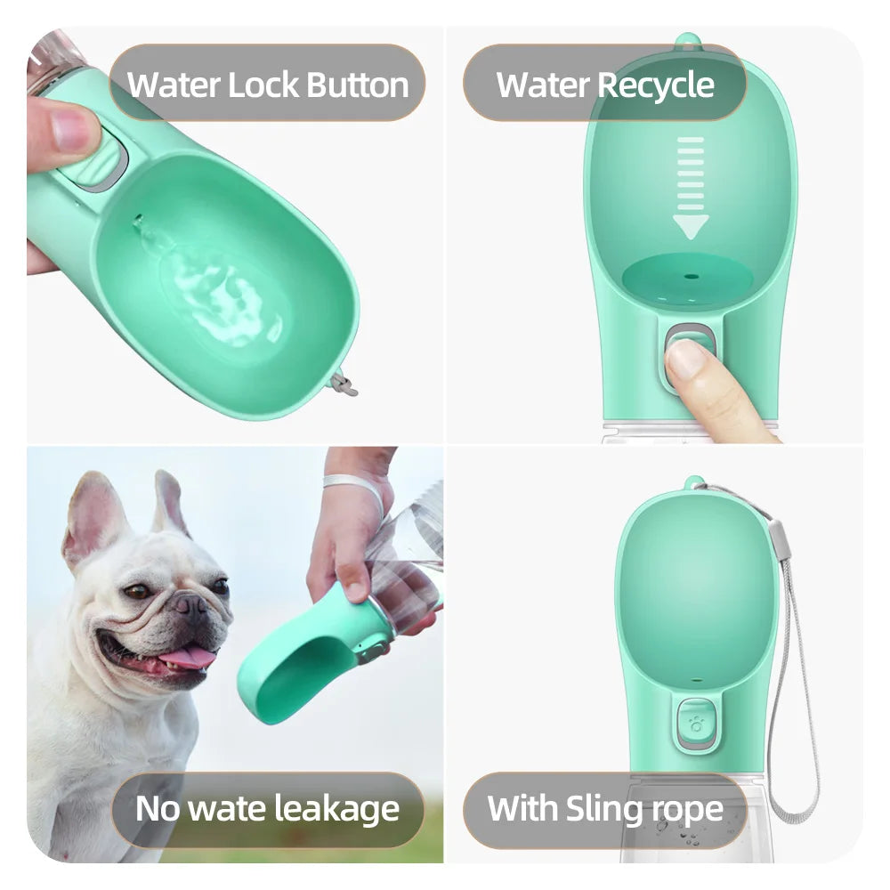 Portable dog water bottle with built-in drinking bowl – photo 5