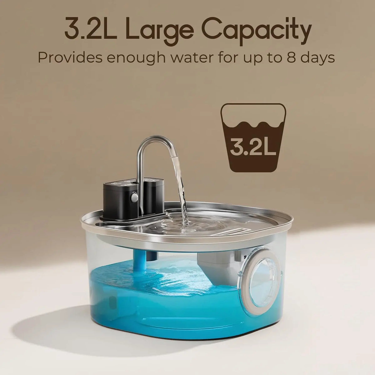 Cordless motion-sensor cat water fountain - photo 3