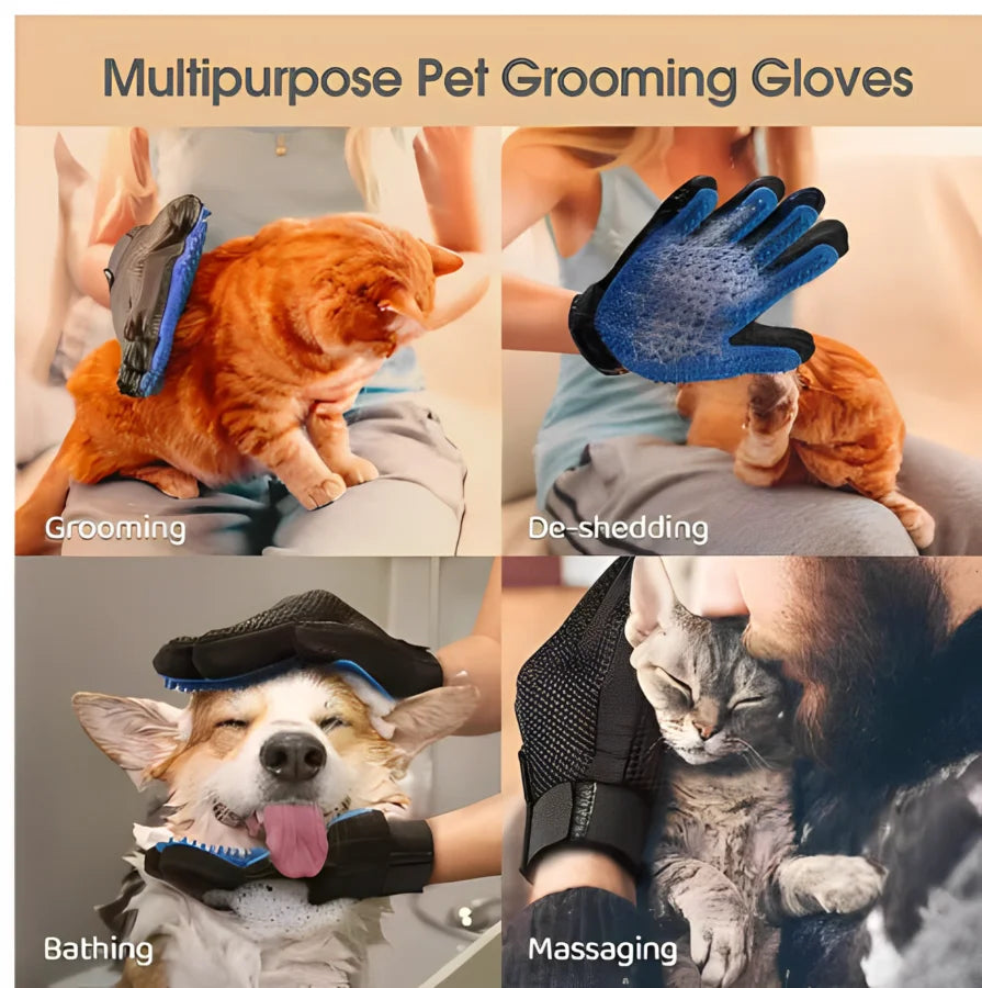 Silicone pet grooming glove for cats and dogs – photo 6