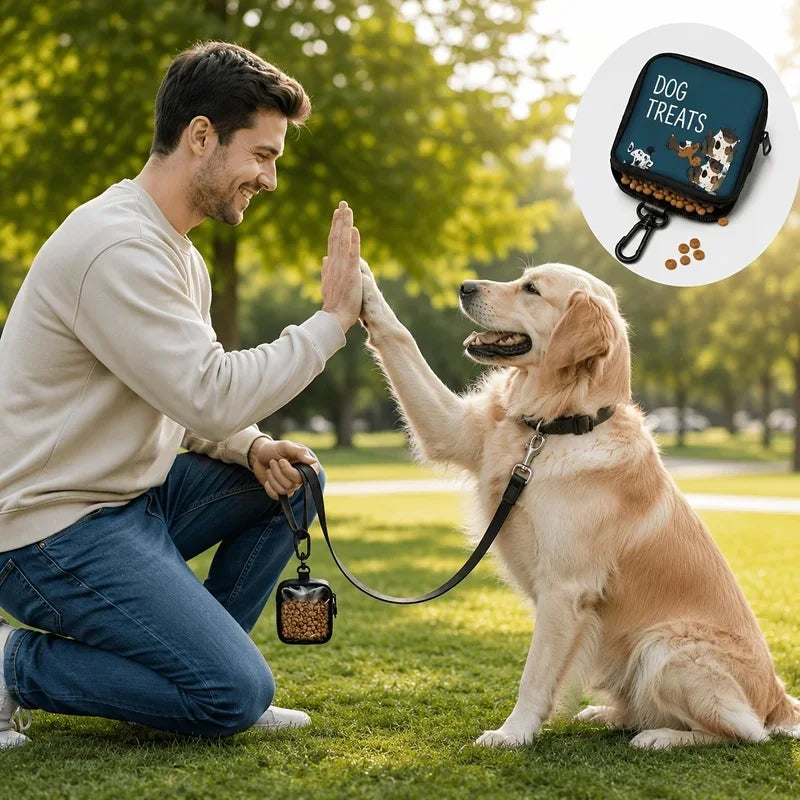 Dog Treat Pouch with Clear Window & Clip-On Hook