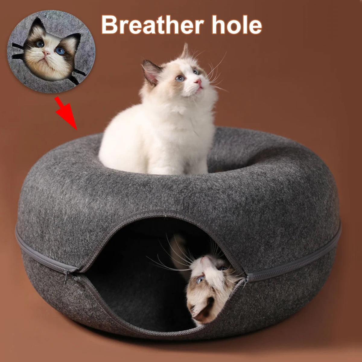 Felt tunnel cat bed - photo 2