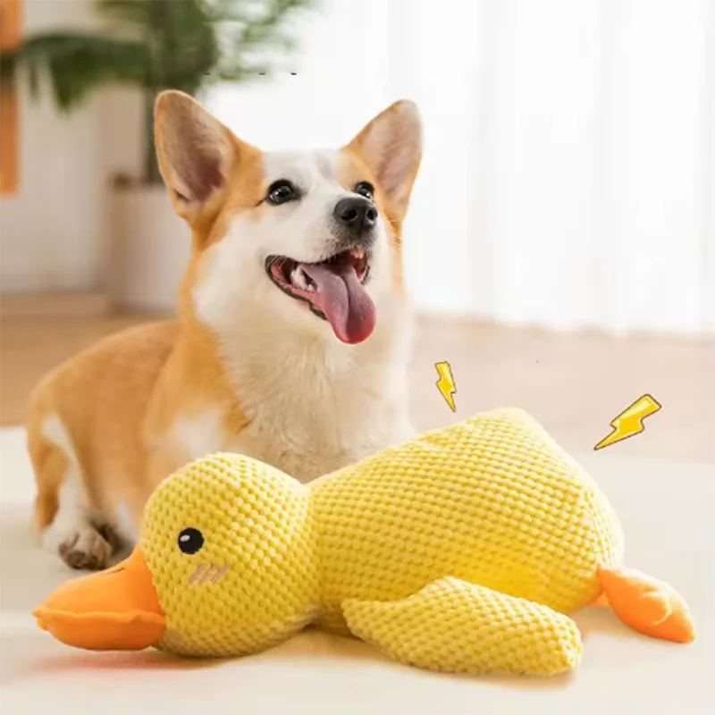 Plush yellow duck dog toy – photo 10