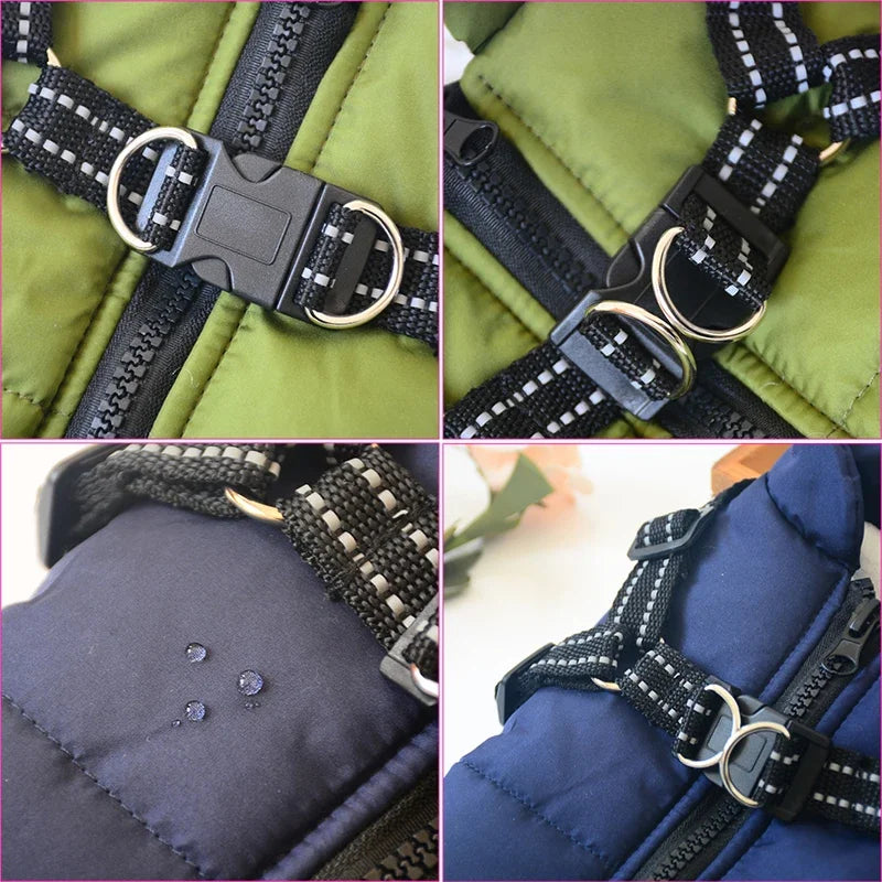 Waterproof winter dog coat with built-in harness – photo 5