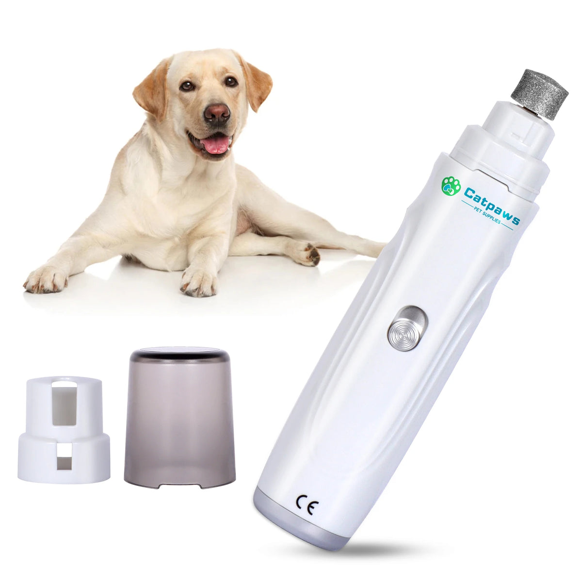 White rechargeable pet nail grinder for dogs and cats