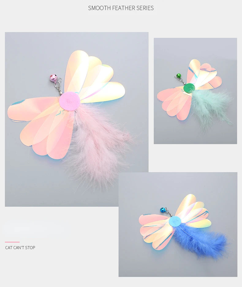 Assorted feather and plush cat teaser wand replacement heads – photo 9