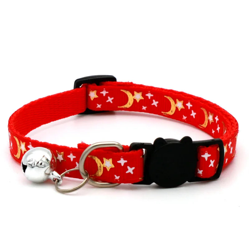 Star and moon pattern cat collar with bell – photo 10