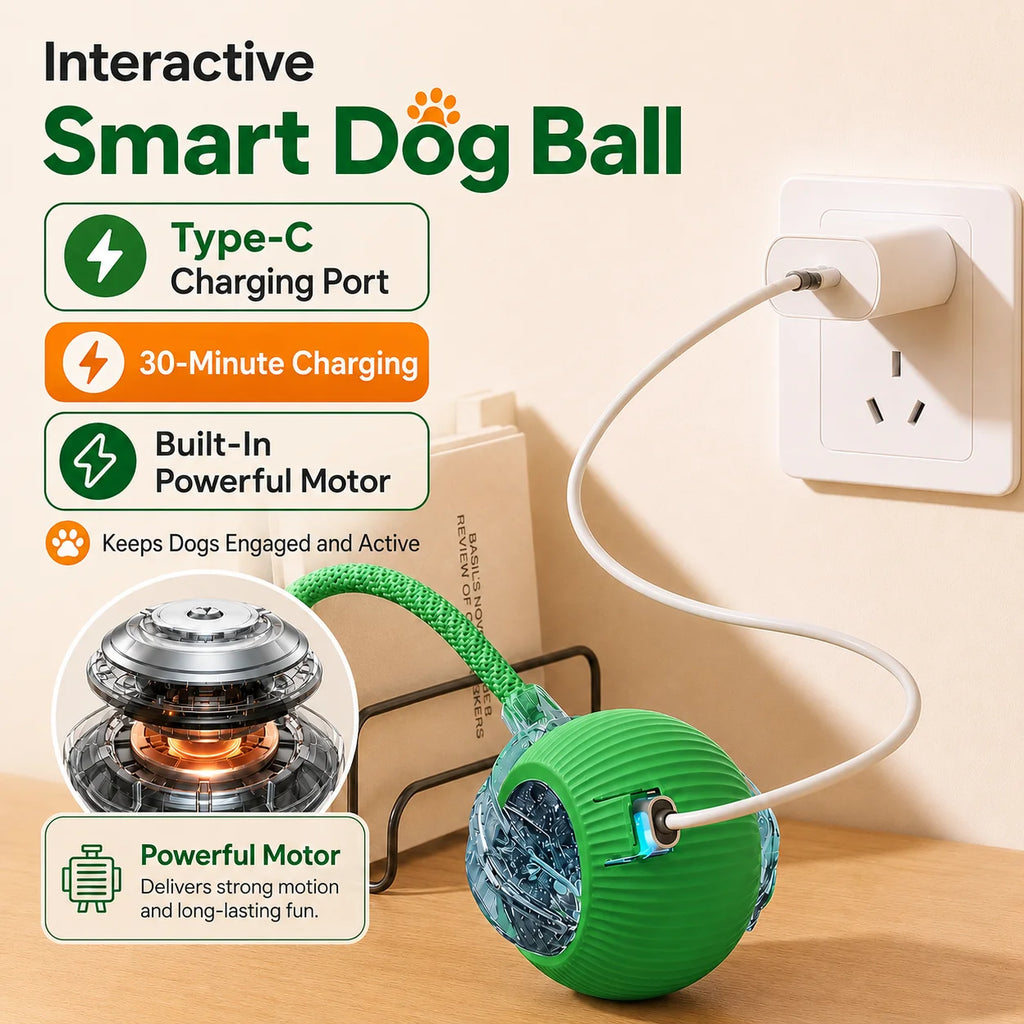 Automatic rolling ball toy for dogs with tail – photo 4