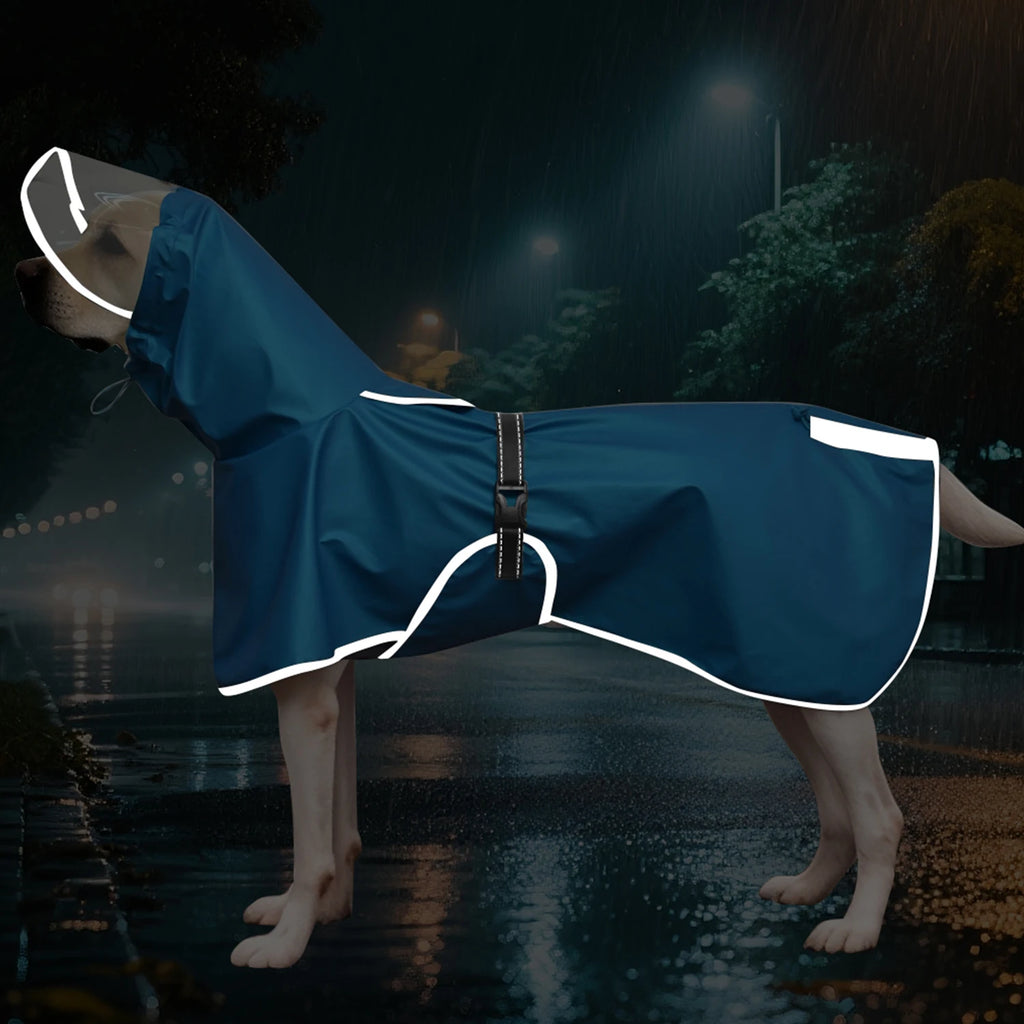 Hooded Waterproof Raincoat for Medium & Large Dogs