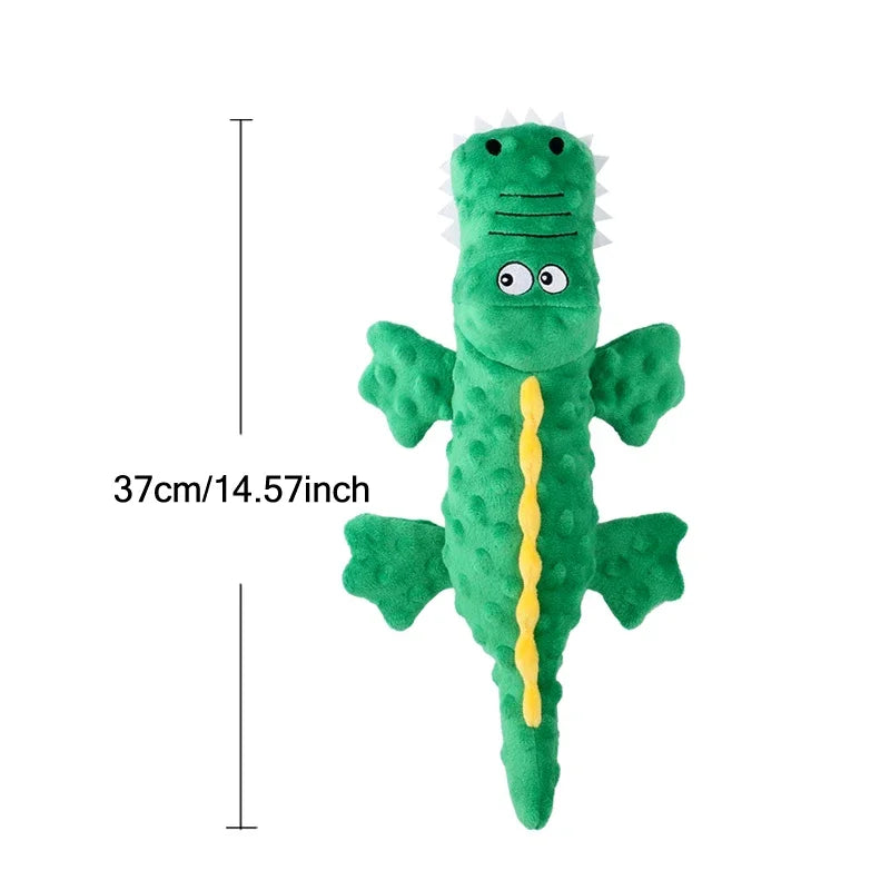 Soft squeaky plush crocodile dog toy – photo 11