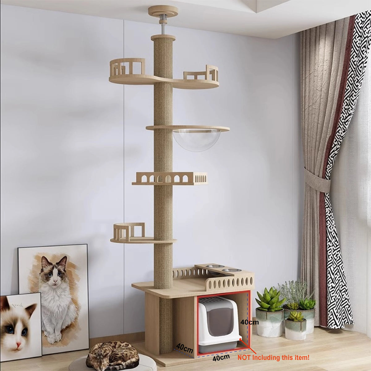 Adjustable Floor-to-Ceiling Cat Tree 250–270cm