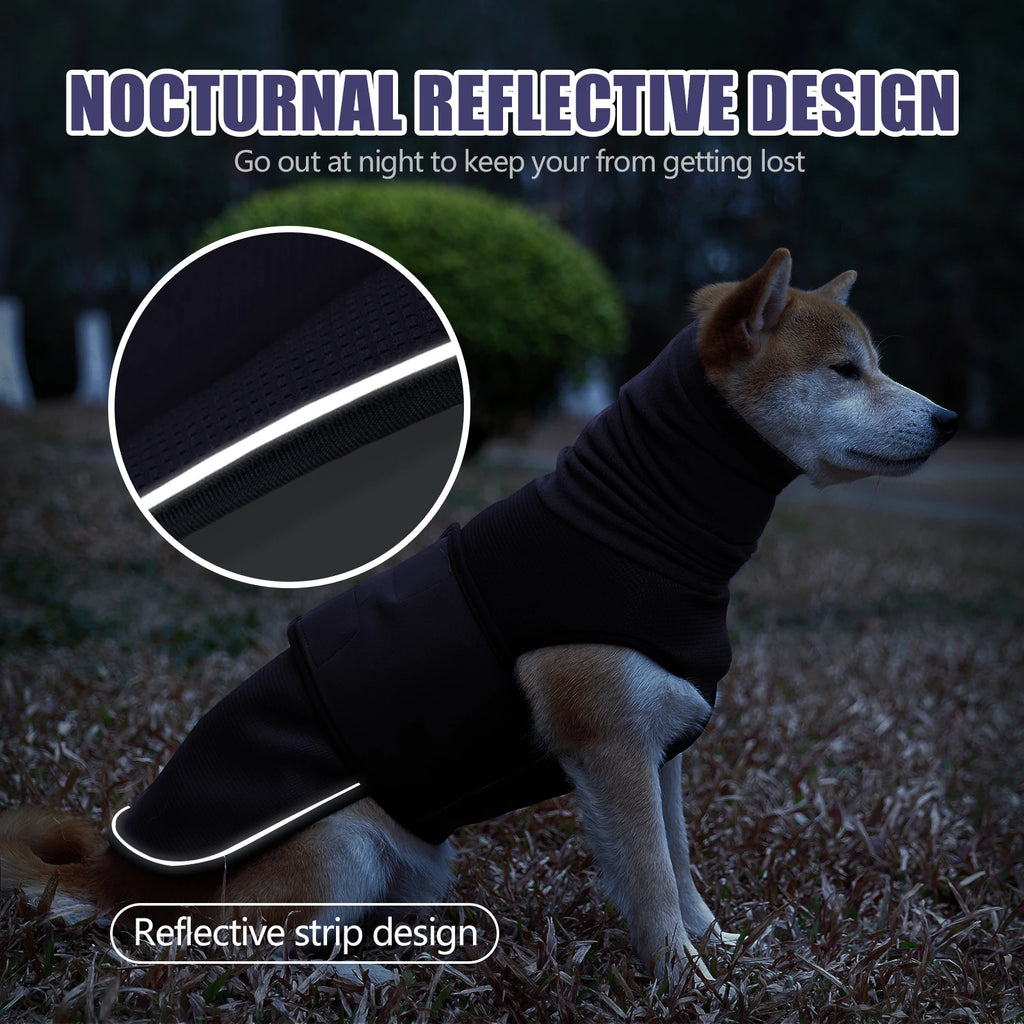 Dog wearing a snug wrap vest with neck warmer – photo 5