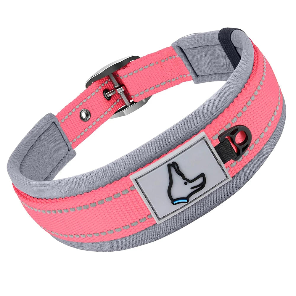 Padded Reflective Dog Collar with Neoprene Lining