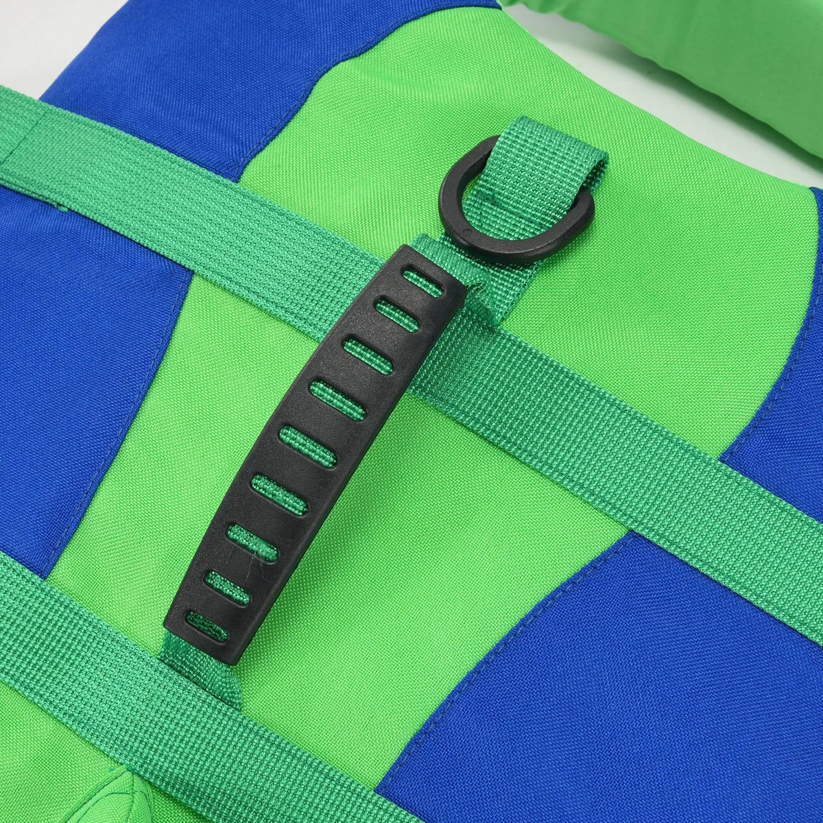Dog wearing a bright adjustable life jacket for swimming – photo 5