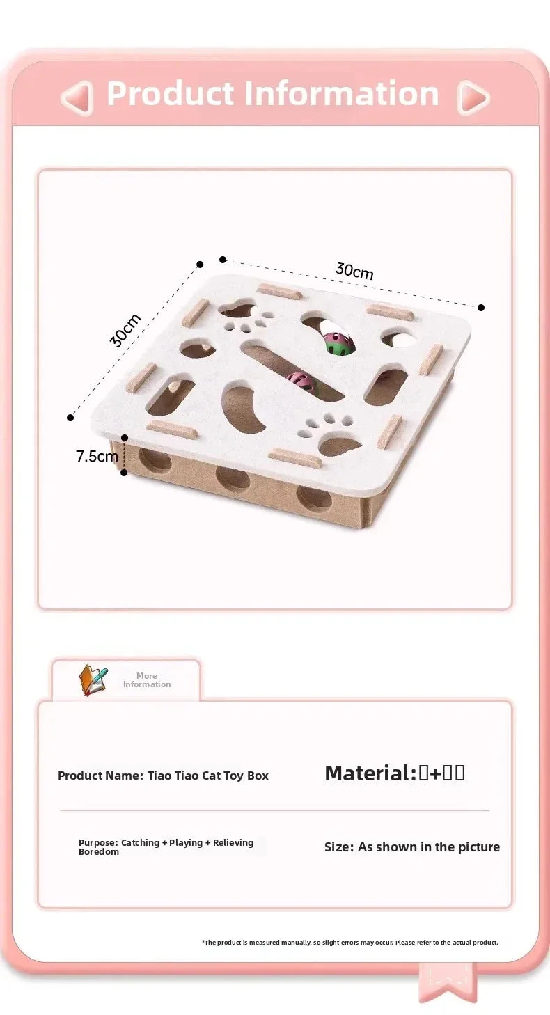 Felt cat puzzle box toy with a ball inside – photo 11