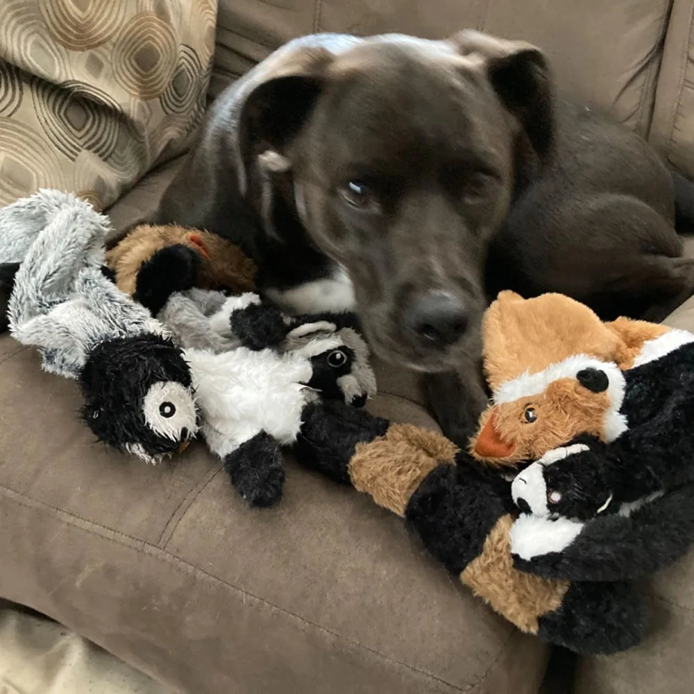 Stuffing-free plush animal squeaky dog toys – photo 5