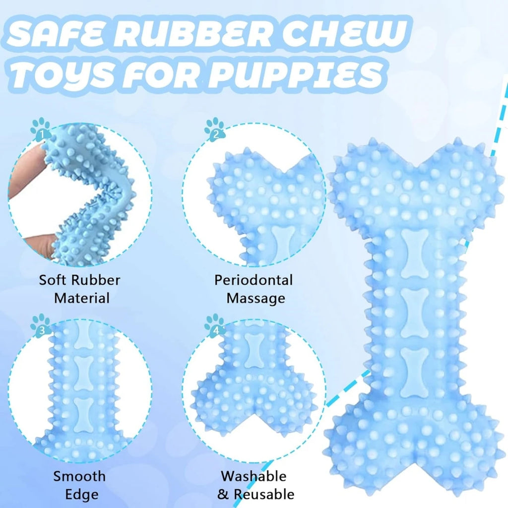 Set of three soft rubber puppy chew toys – photo 5