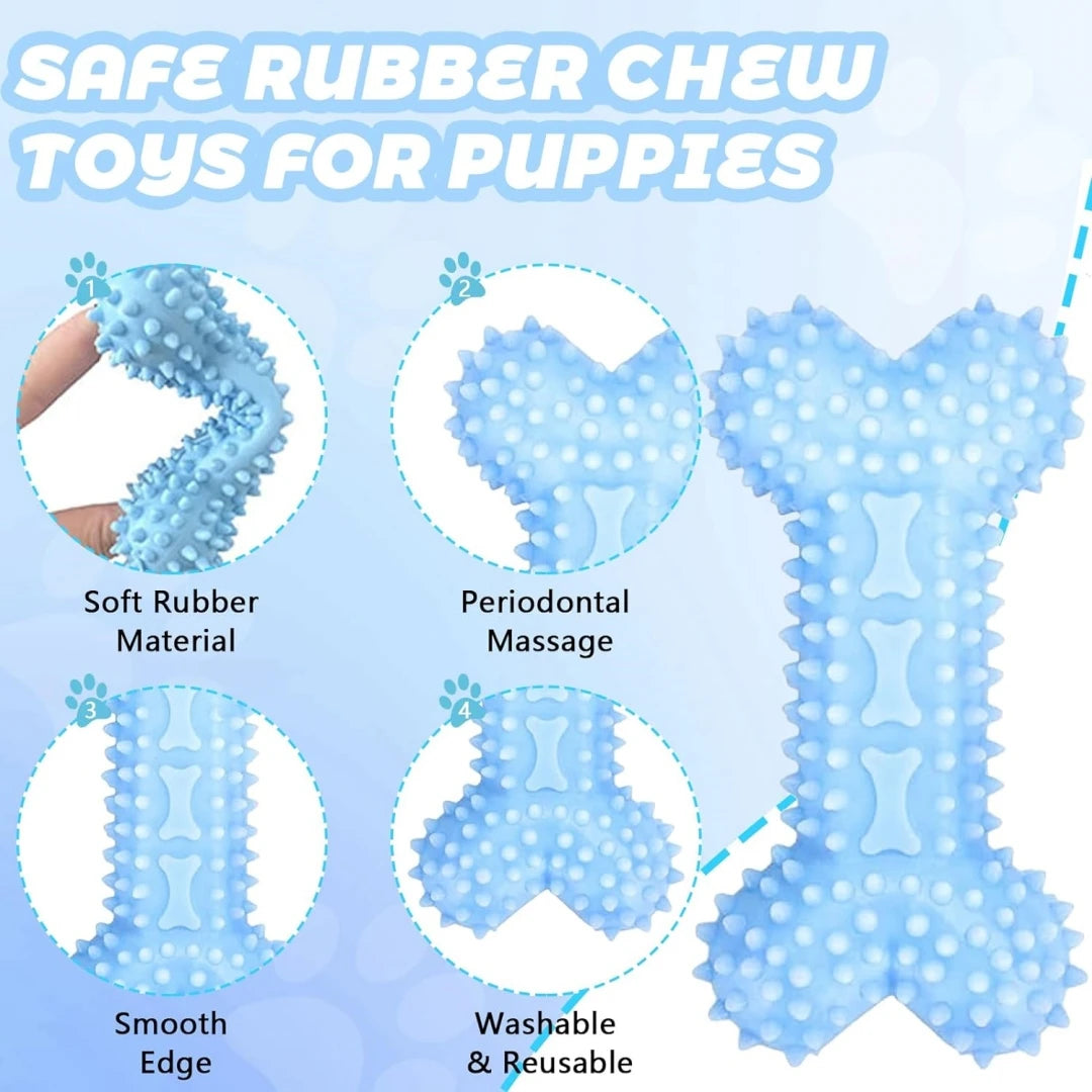Set of three soft rubber puppy chew toys – photo 5