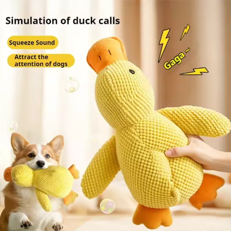 Plush yellow duck dog toy – photo 5
