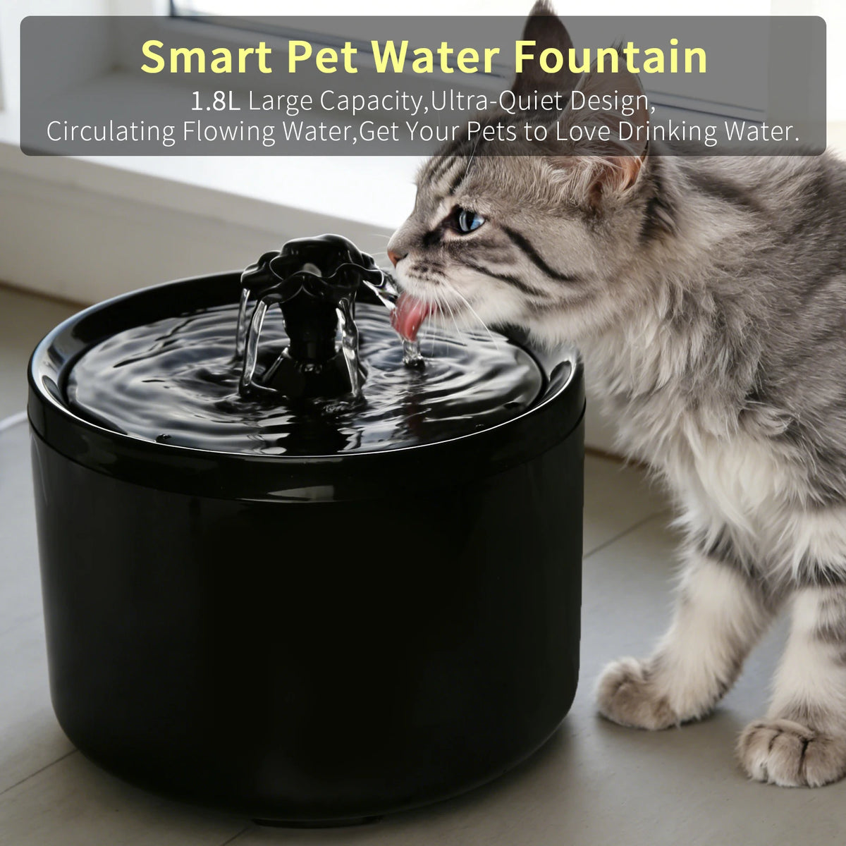 Compact 1.8L cat water fountain – photo 7