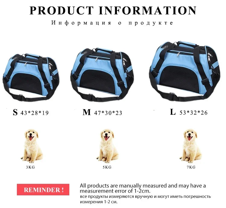 Foldable Mesh Pet Carrier Bag for Cats & Dogs