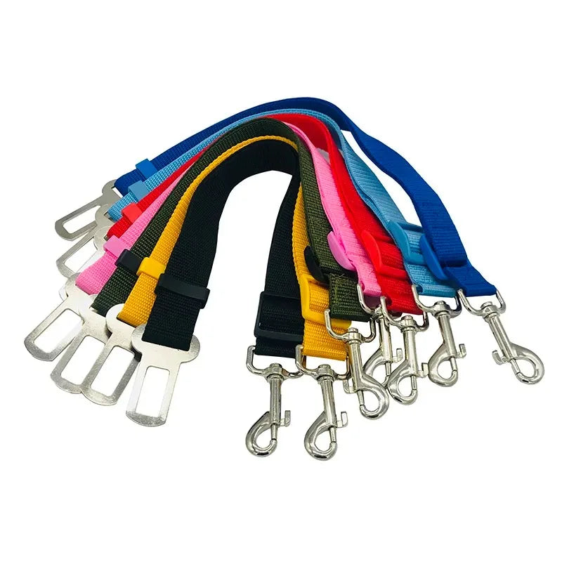 Adjustable nylon dog car seat belt lead with clip – photo 3