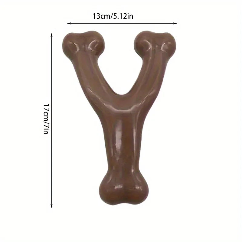 Brown bone-shaped chew toy for medium and large dogs – photo 12