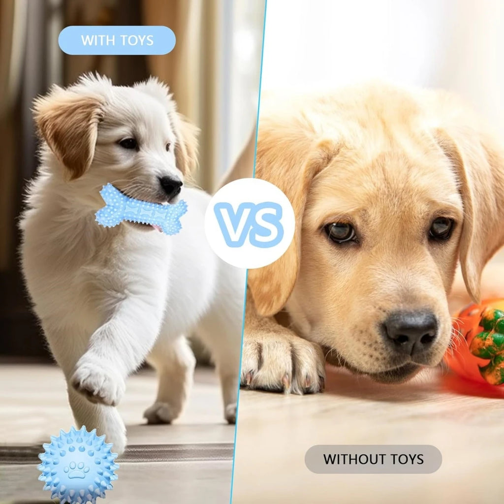 Set of three soft rubber puppy chew toys – photo 4