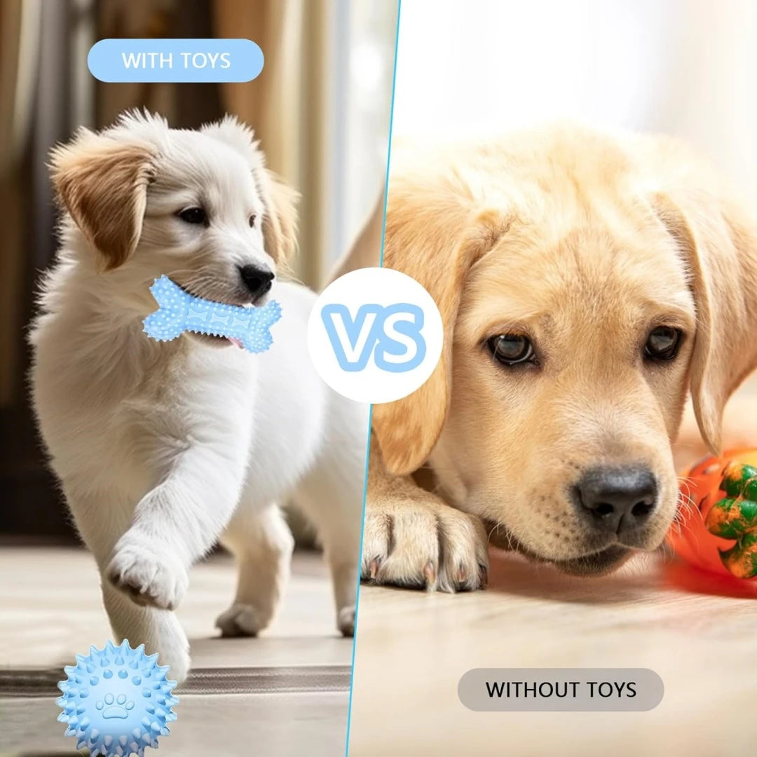 Set of three soft rubber puppy chew toys – photo 4
