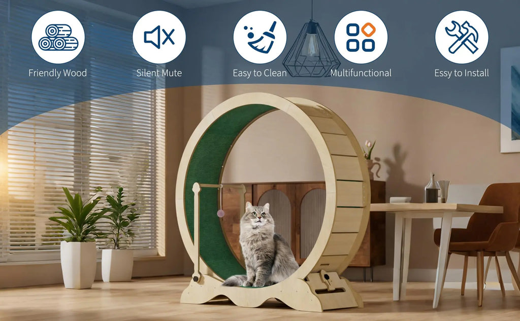 114cm Cat Exercise Wheel with Carpet Track & Lock