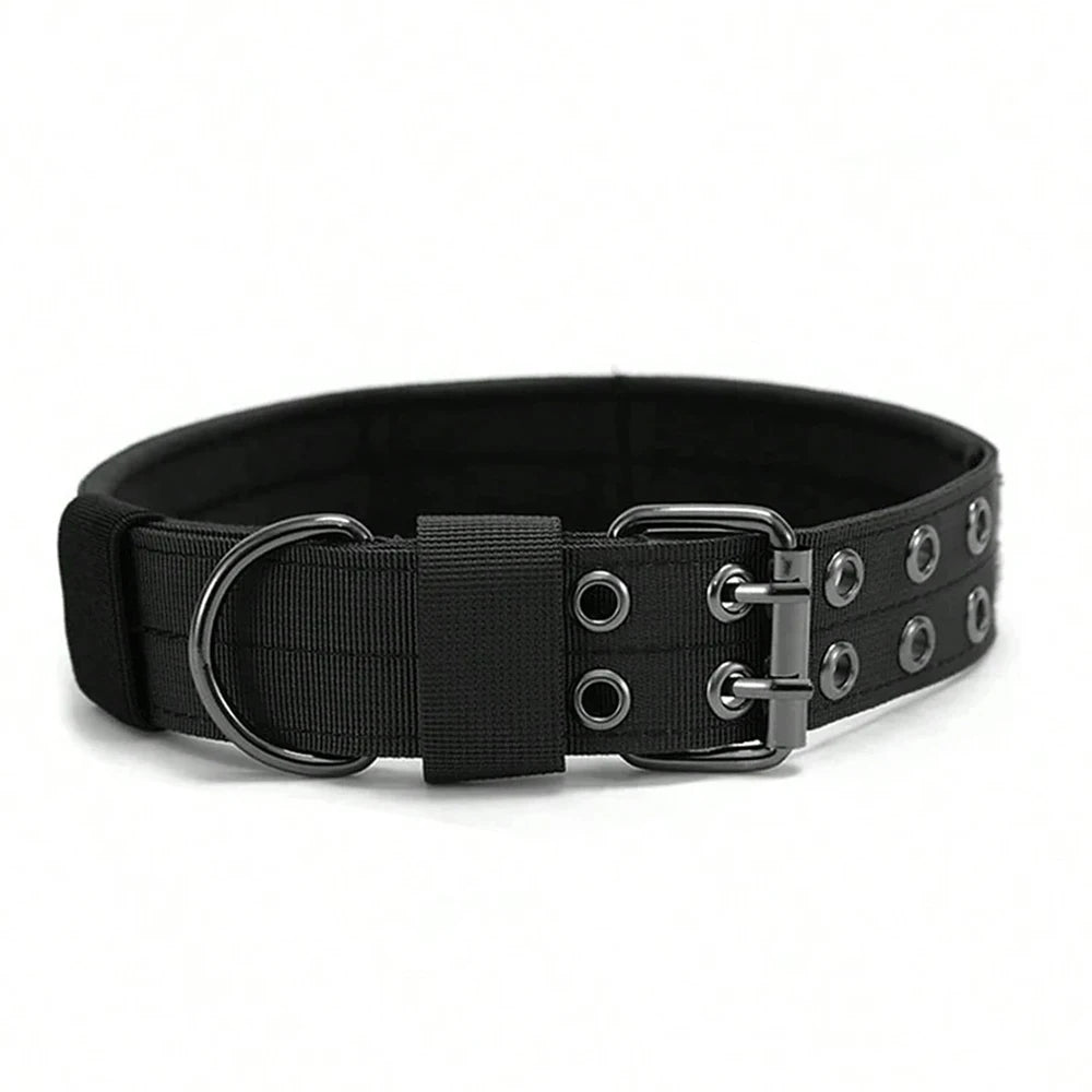 Military-style nylon dog collar with metal buckle and D-ring – photo 9