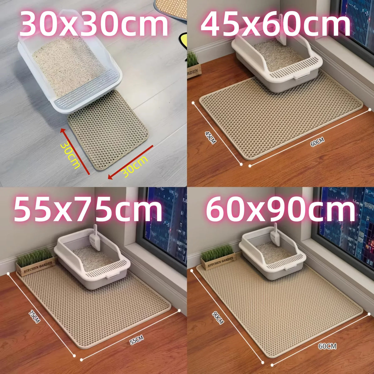 Two-layer cat litter mat in front of a litter tray – photo 6