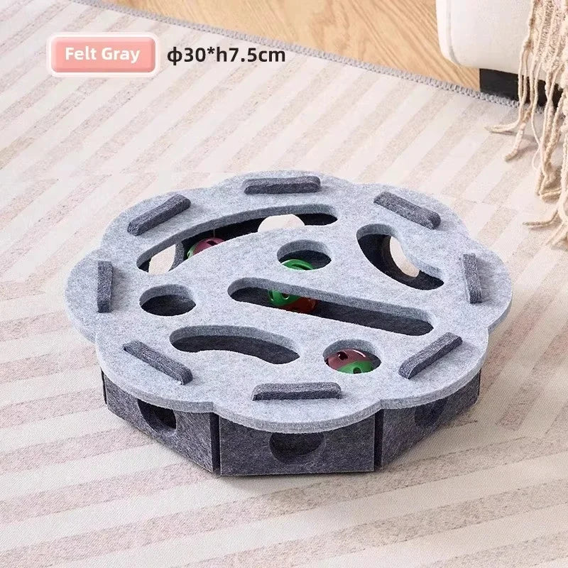Felt Cat Puzzle Box with Play Ball