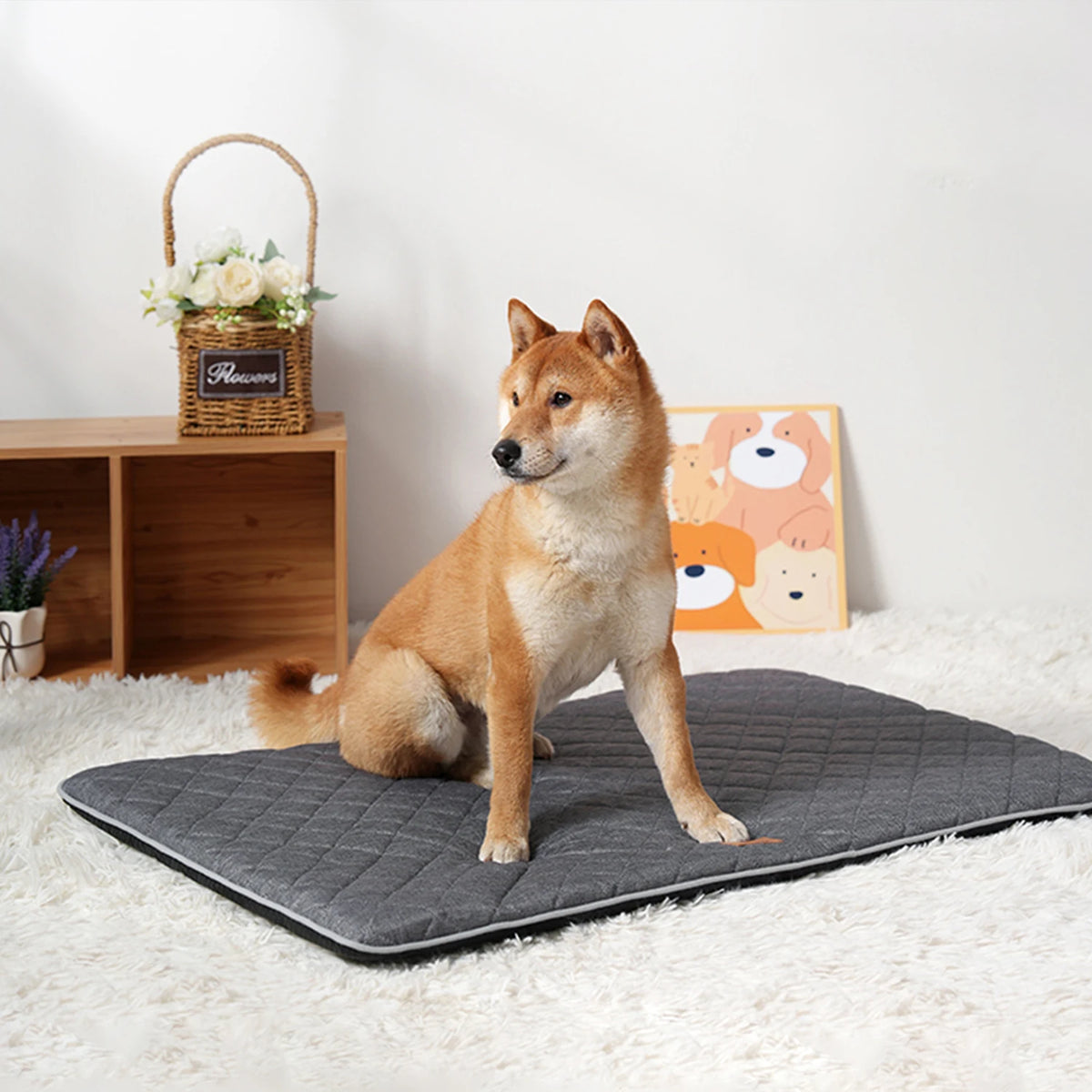 Soft washable dog crate mat with non-slip base – photo 12